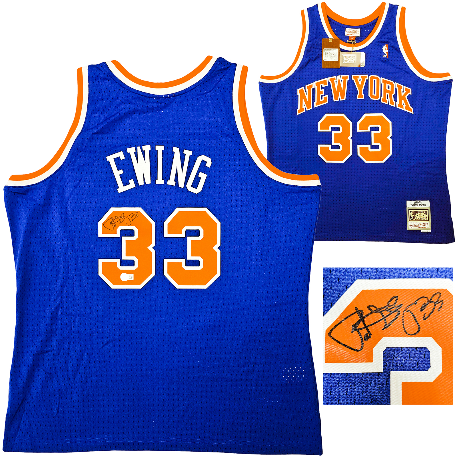 パトリック・ユーイング PATRIC EWING#33 直筆サインBLUE Michlle&Ness